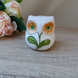 Ceramic salt shaker in the shape of nice eyes in bloom , owl Vintage