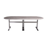 Table à manger avec dessus ovale de marbre de Carrare