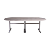 Dining table with oval Carrara marble top