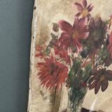 Oil on canvas R. Voyer still life with flowers by 1957