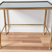 Glass and brass coffee table, 1950s