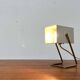 Modern mid-century German cube table lamp by Kaiser Leuchten, 1960s.
