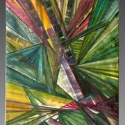 Larionov mikhail. (1880-1964) rayonnist composition modern gouache