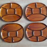 Set of 4 fondue plates - Saint Clément France