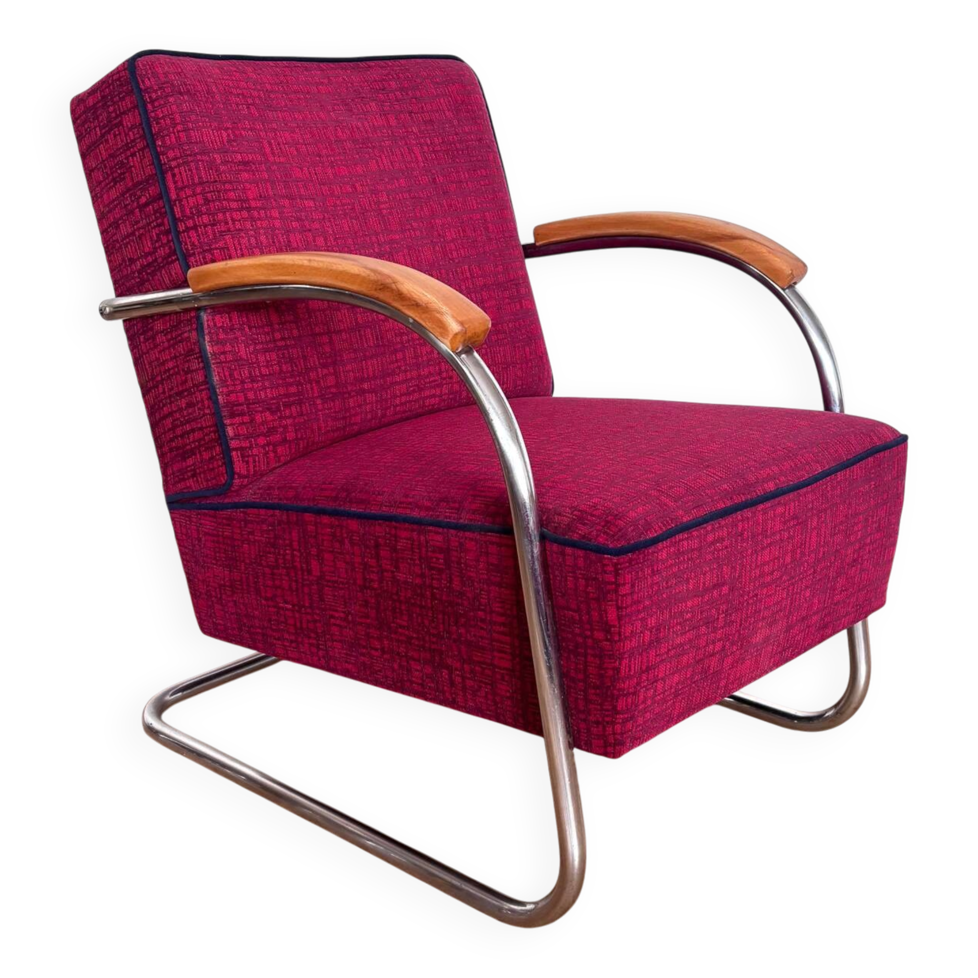 Functionalist armchair, restored, Czechoslovakia