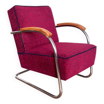 Functionalist armchair, restored, Czechoslovakia
