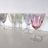 set of 6 glasses for cooked wine, multicolored pearly Arlequin digestif