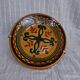 Decorative glazed earthenware plate stamped Biot, 18 cm. Vintage.