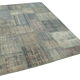 Hand-knotted turkish vintage 175 cm x 244 cm blue patchwork carpet