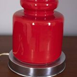 VINTAGE 1970S RED CERAMIC TABLE LAMP, ITALIAN DESIGN