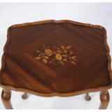 Set of 3 Insert Tables with Neo-Rococo-style Marquetry from Around the 1960s
