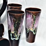 Carafe et six verres Vallauris