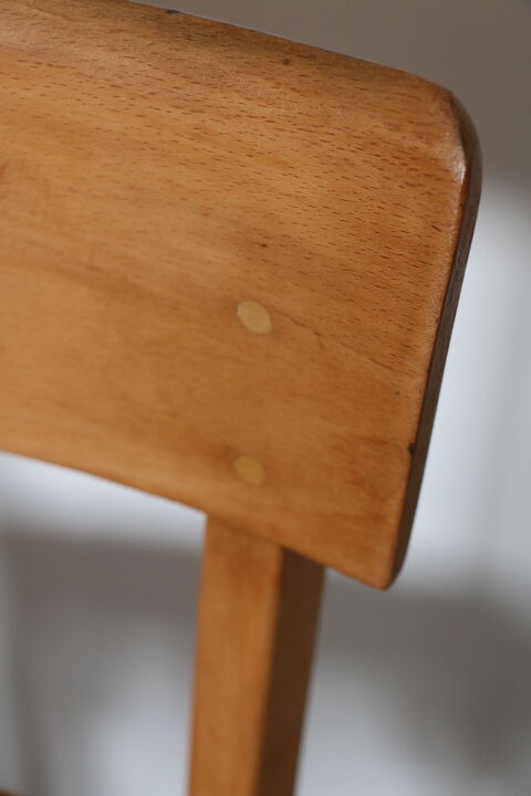 2 Baumann chairs back wide light beech