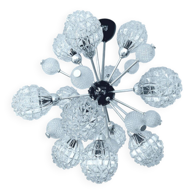 Grand lampadaire en verre Sputnik, années 1970