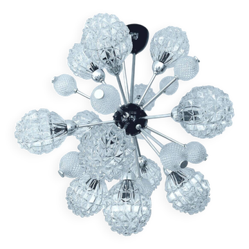 Large Sputnik glass pendant lamp, 1970s