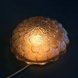 Plafonnier rond marguerite en verre moulé