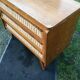 Vintage oak-plated chest of drawers and rattan with compass base as it is.