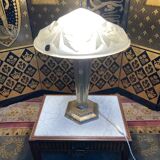 Art Deco period lamp in glass and brass