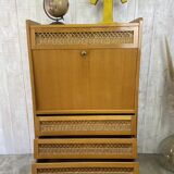 Vintage wood/wicker secretary