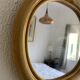 Vintage 1970s Apple Rattan Wicker Fruit Mirror - 35 x 32 cm