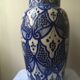 Large blue vase in Moroccan ceramic from Safi