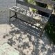 Garden bench in iron and wood and these 2 wooden stools