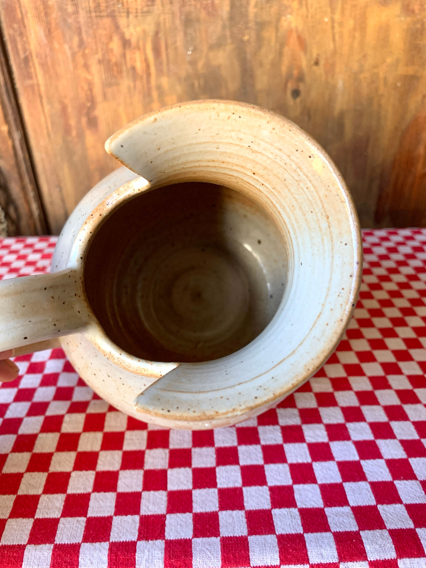 Vintage stoneware pitcher from Marais, France.