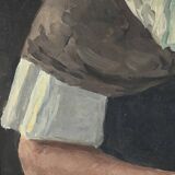 Huile sur toile « polonaise à sa lecture » de a. markowicz – début xxe