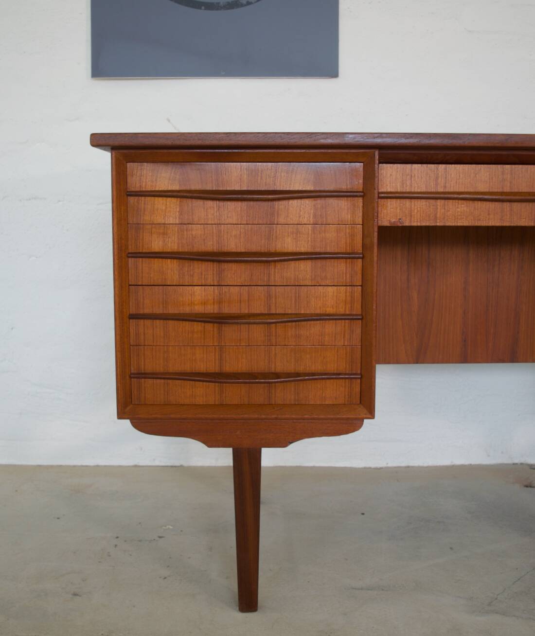 Danish Teak 7-Drawer Desk, 1960s.