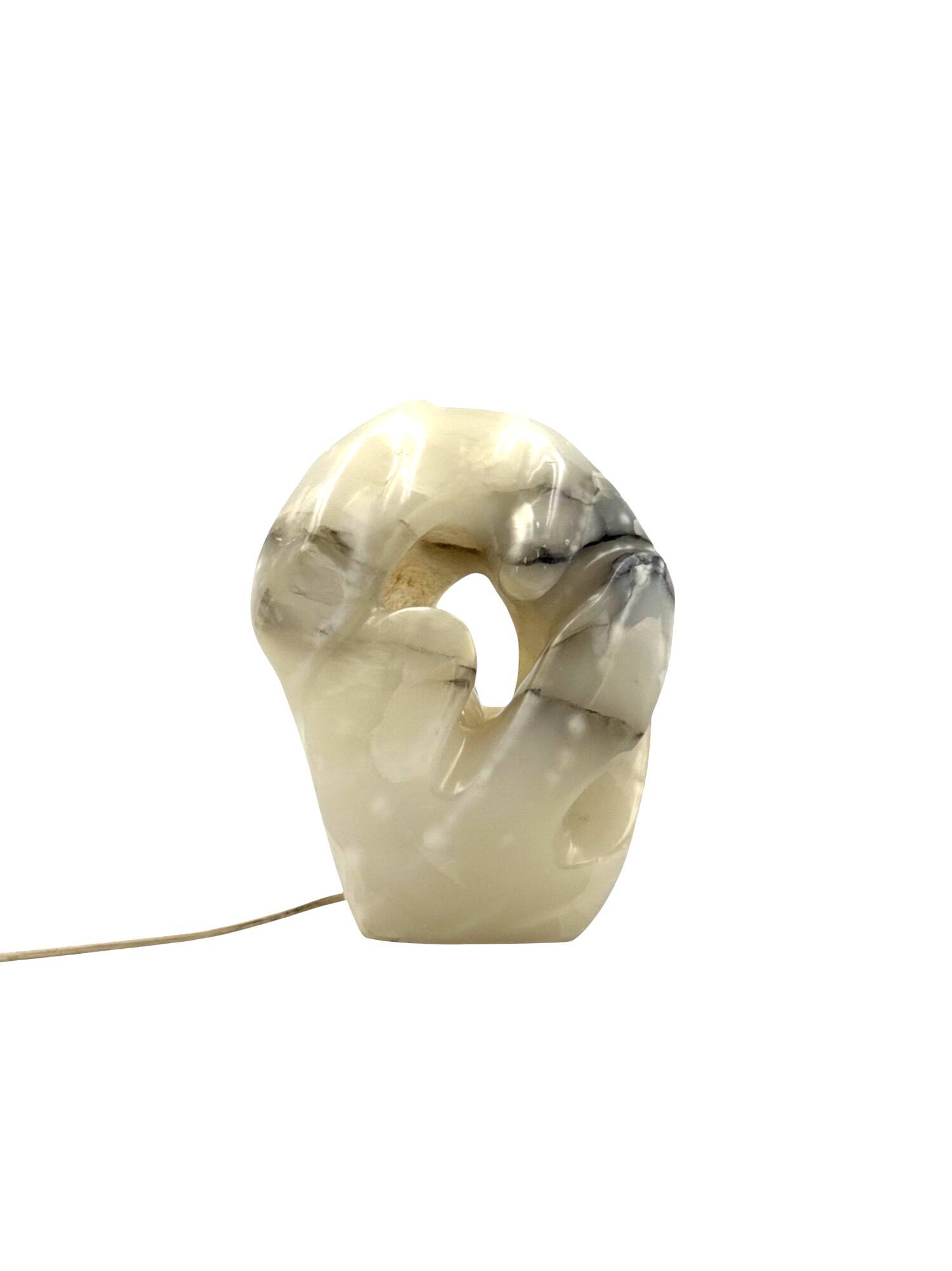 Sculptural alabaster table lamp, France 1980s
