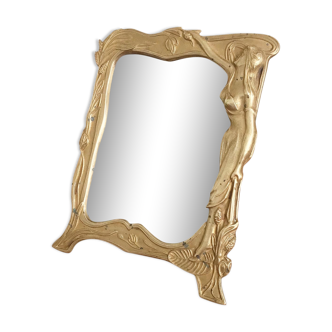 Miroir nymphe en laiton vintage