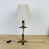 Lampe fer forgé doré travail espagnol
