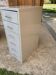 Grey metal industrial chest of drawers, 6 compact drawers, 1980s, utilitarian style.
