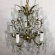 5 light bronze and crystal chandelier