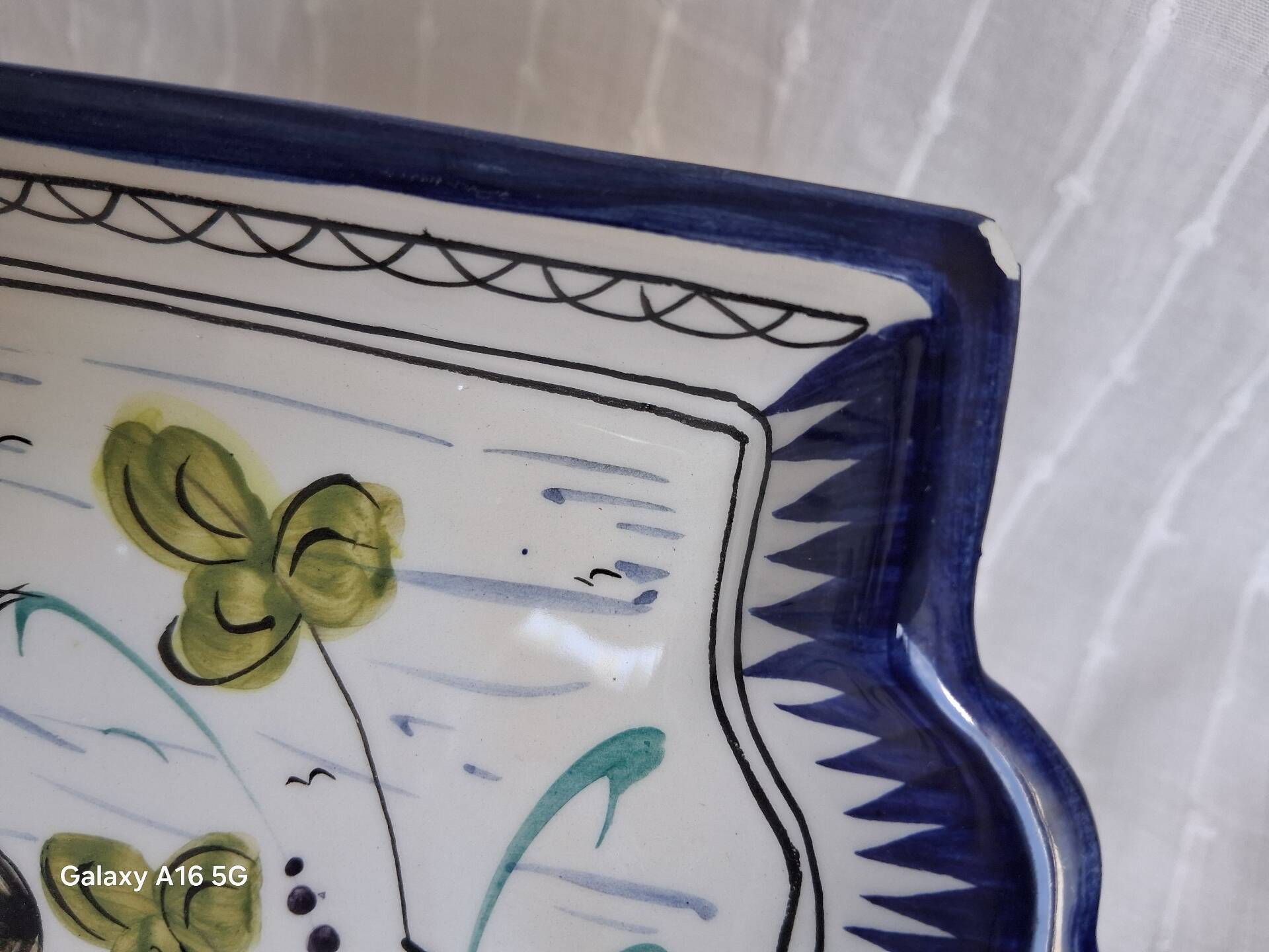 Vintage rectangular ceramic platter - Bricolarte Pombal