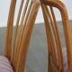 Set of 2 vintage dining chairs from the 1970s with spindle backrest and fabric seat