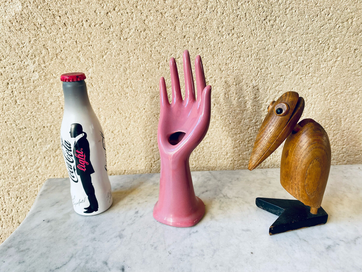 Vase soliflore fig hand in vintage ceramic 70s