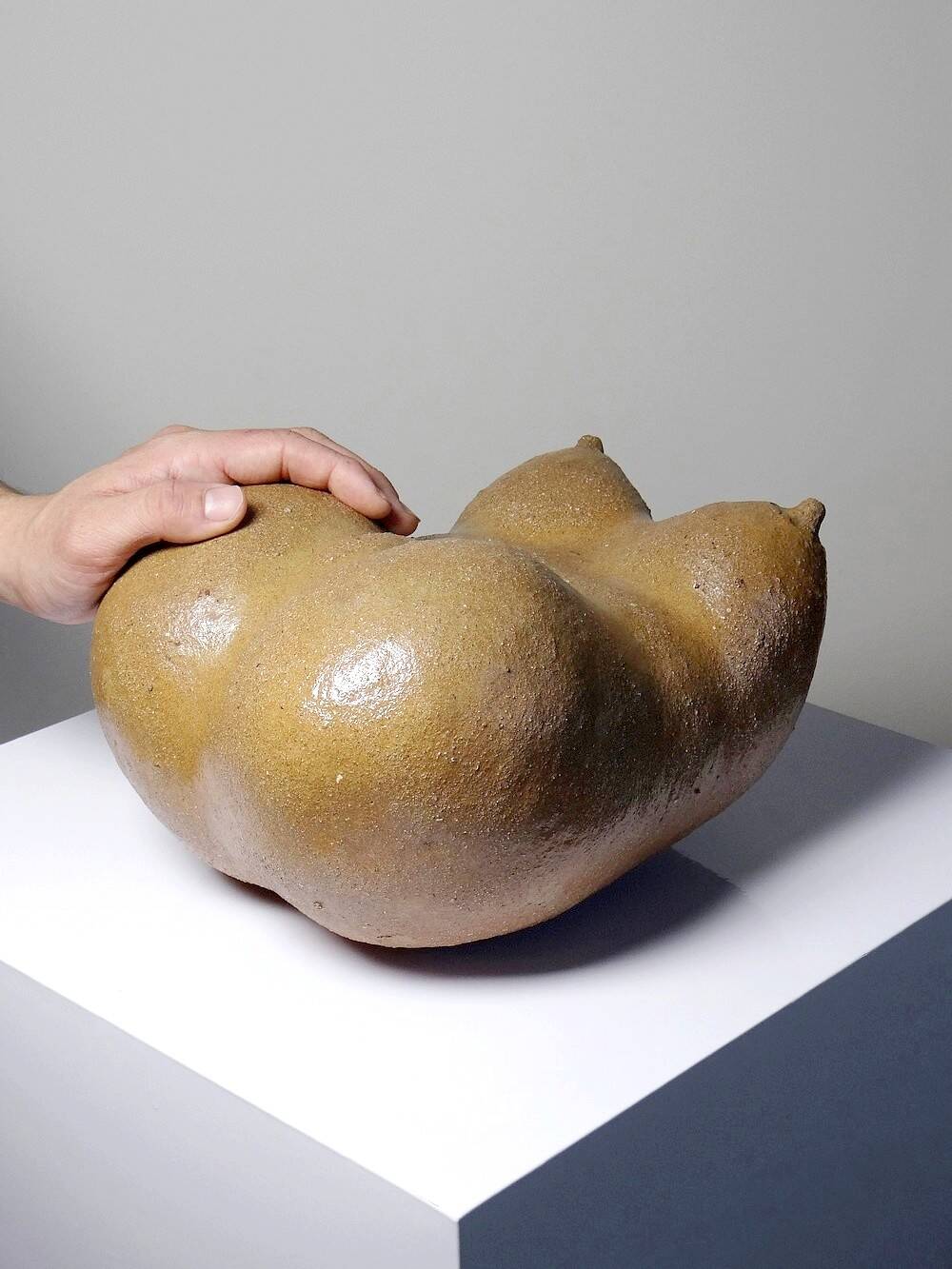 Grande Vénus sculpturale en grès, buste de femme, vintage signé, vintage 90