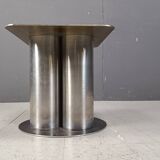 Ecthed metal brutalist side table, 1970s