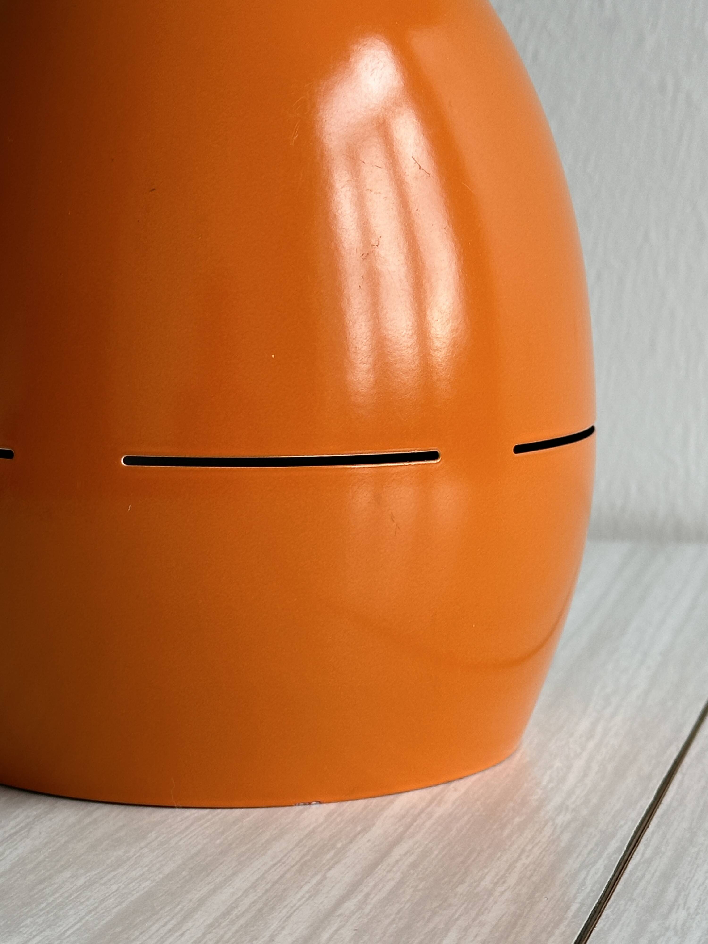 Vintage 70s pendant light in orange metal, Space Age design