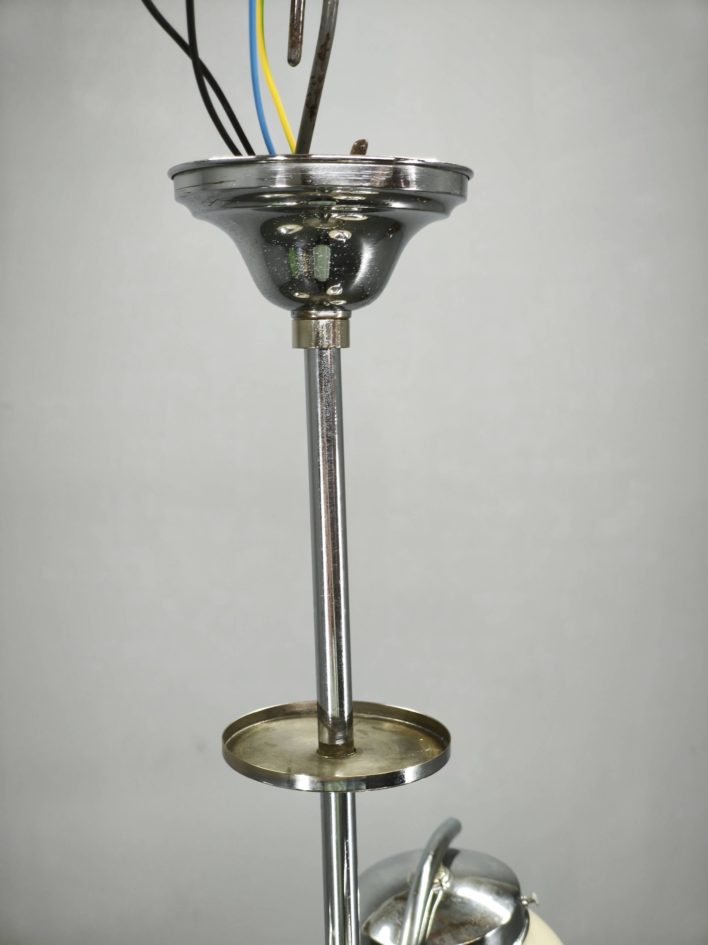Art Deco Champagne Glass Chandelier, Czechoslovakia 1930s
