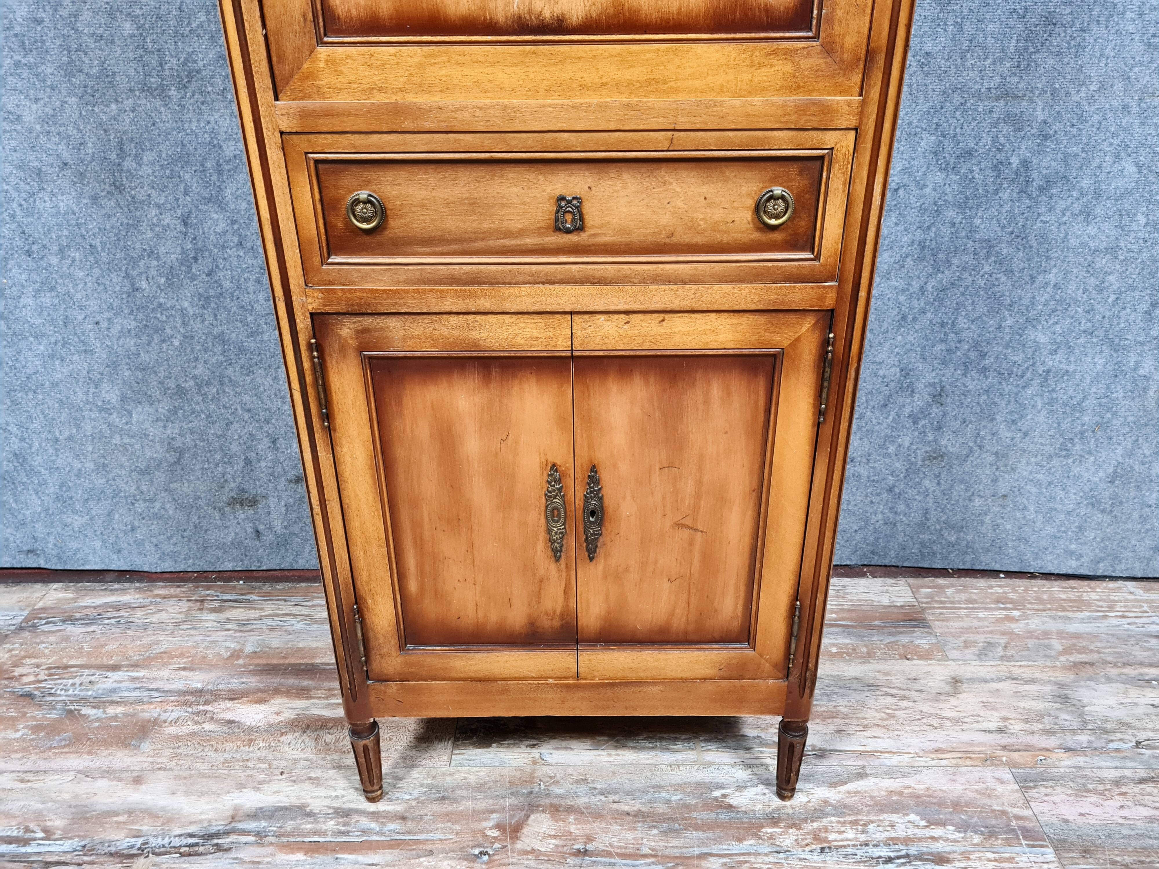 Secretary desk Louis XVI style in cherry tree circa 1950-1960