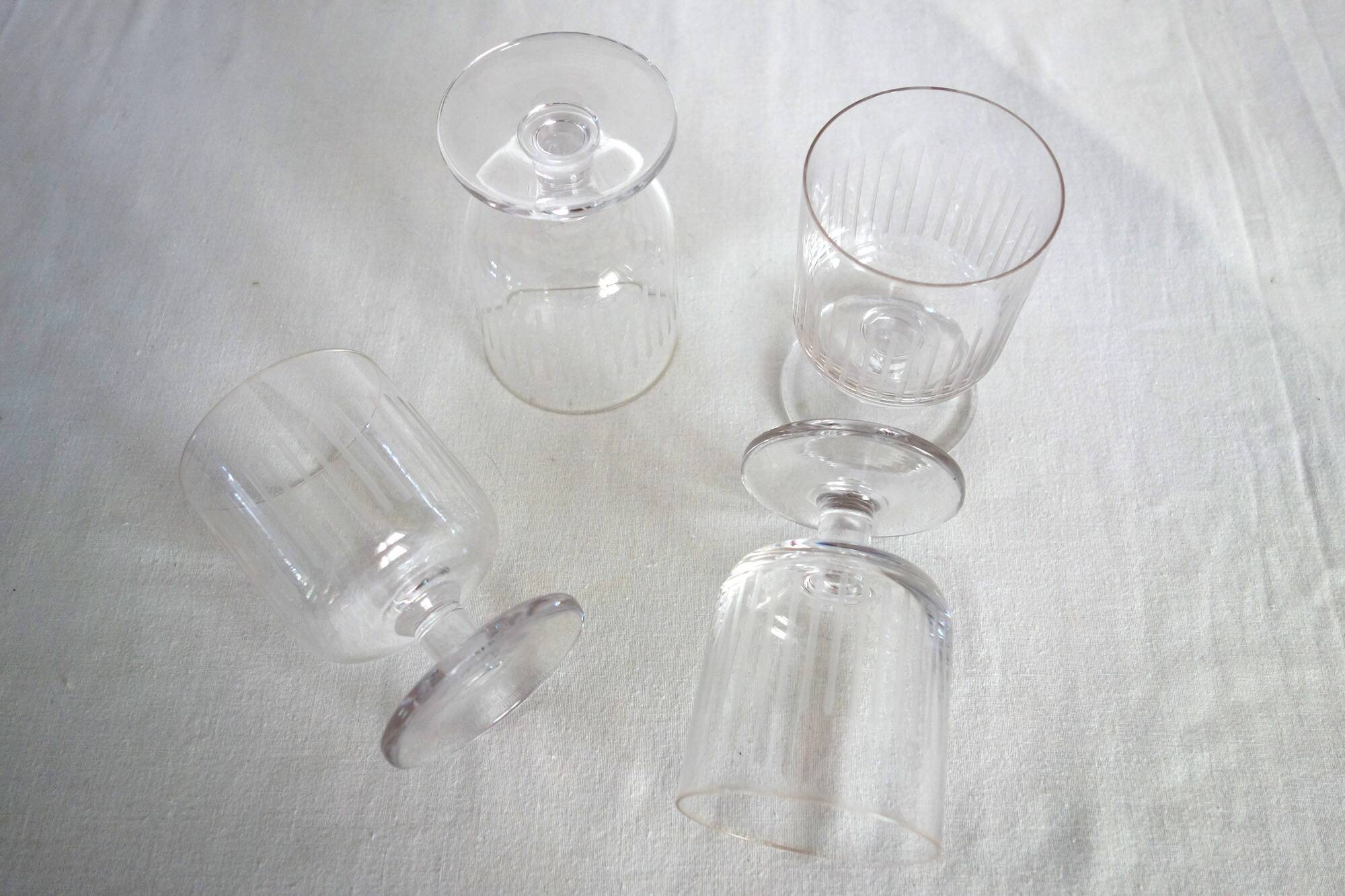 Set of 8 vintage cut crystal water glasses.