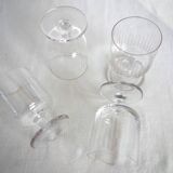 Lot de 8 verres à eau en cristal taillé vintage.