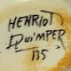 Henriot quimper round vase with handles - approximately 15.5x15cm.