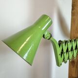 Green Industrial German Scissor Wall Lamp from Kaiser Leuchten, 1960s