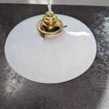 Old hanging lamp in white opaline Art Deco 1930 Ø 24.7 cm