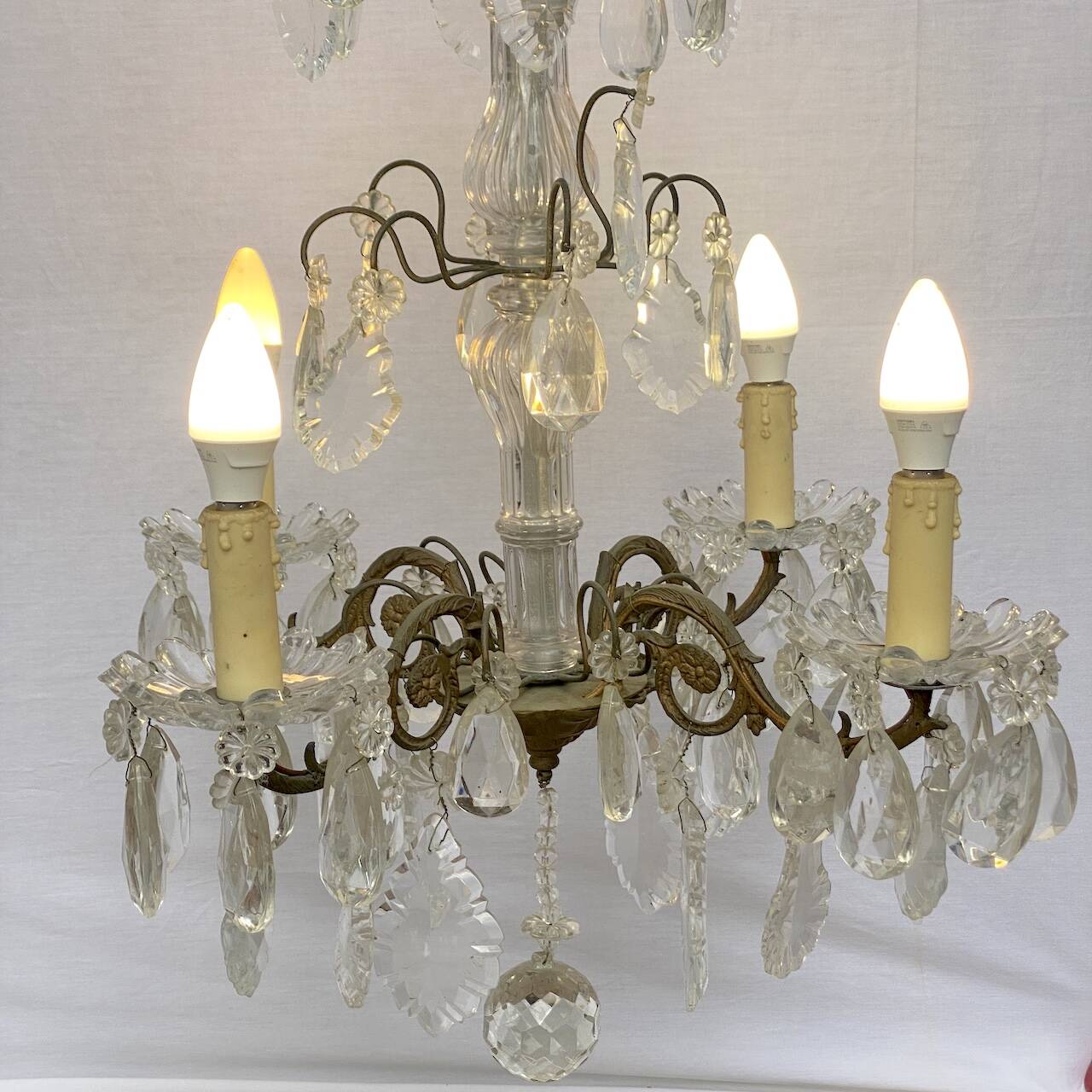 Lustre début XXème en cristal de bohème