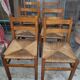 6 rustic oak chairs