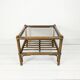 Table basse en bambou marron foncé plateau en verre Mid Century Vintage Rattan Skandi Boho Danish De